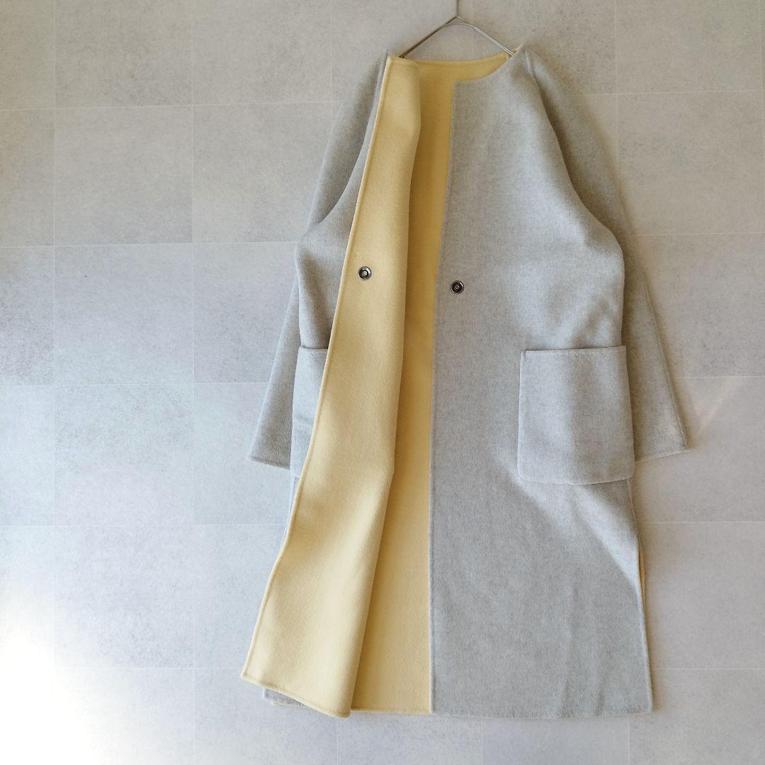 定番人気 デミルクスビームス ウールリバーロングコート リバーシブル ゆったり