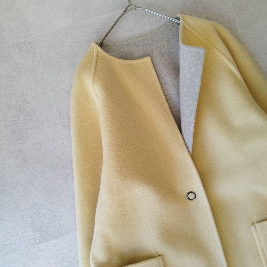 定番人気 デミルクスビームス ウールリバーロングコート リバーシブル ゆったり