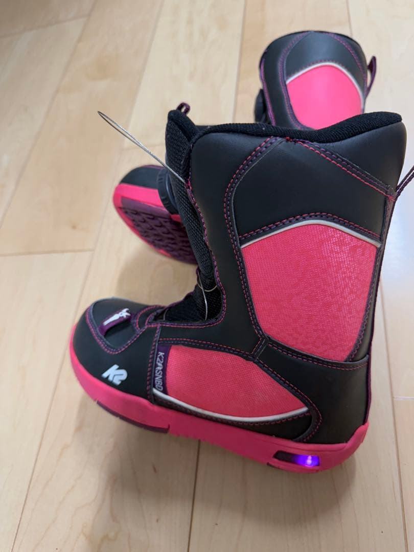 カラフルドットスノーボードセット120cm ブーツ20cm子供用収納ケース付き