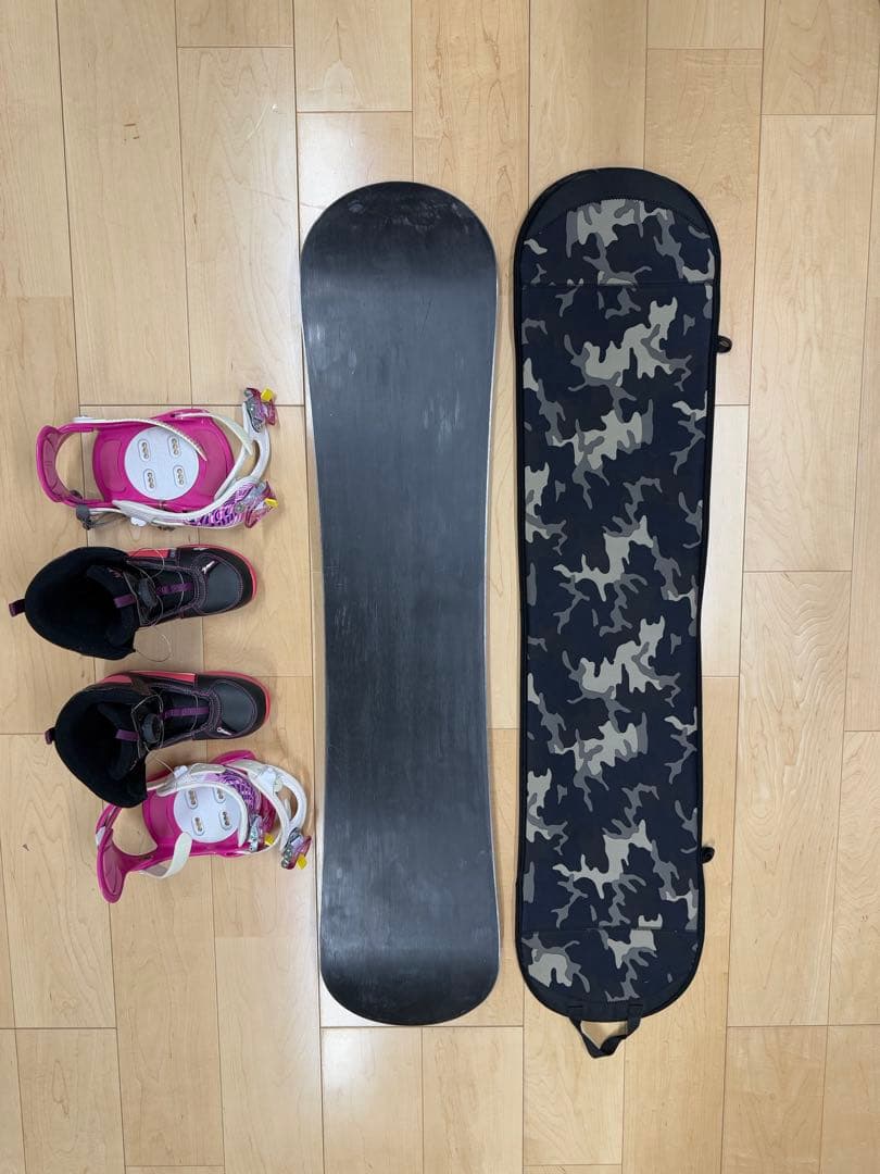 カラフルドットスノーボードセット120cm ブーツ20cm子供用収納ケース付き