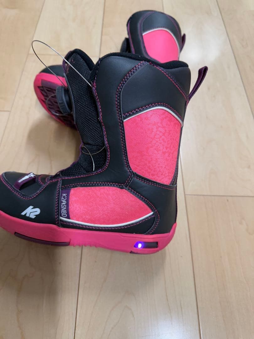 カラフルドットスノーボードセット120cm ブーツ20cm子供用収納ケース付き