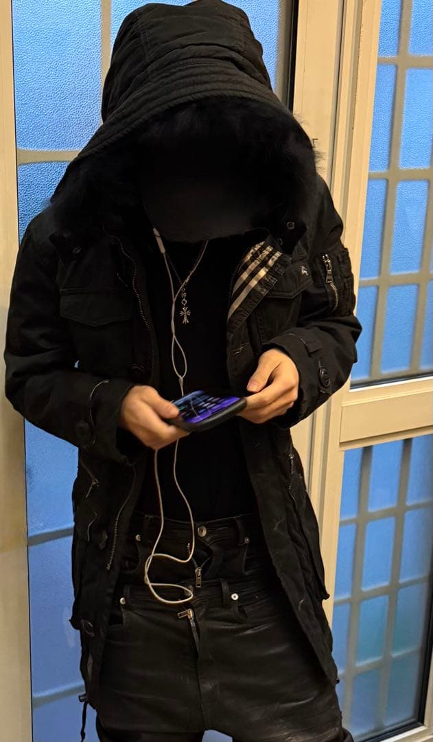 y2k BURBERRY BLACK LABEL ミニタリー　モッズ コート