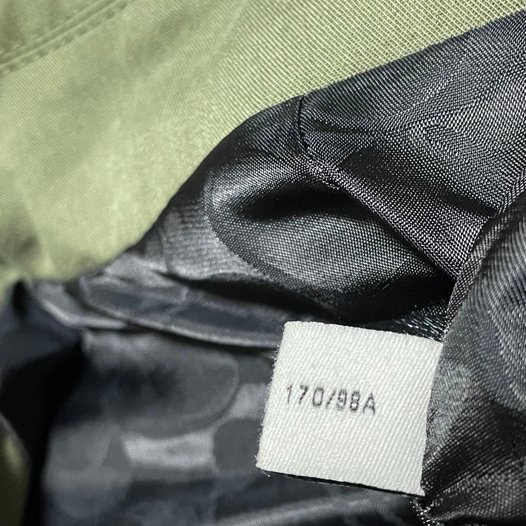 コーチ　COACH （L） ステンカラーコート　シングル　裏地総柄　カーキ