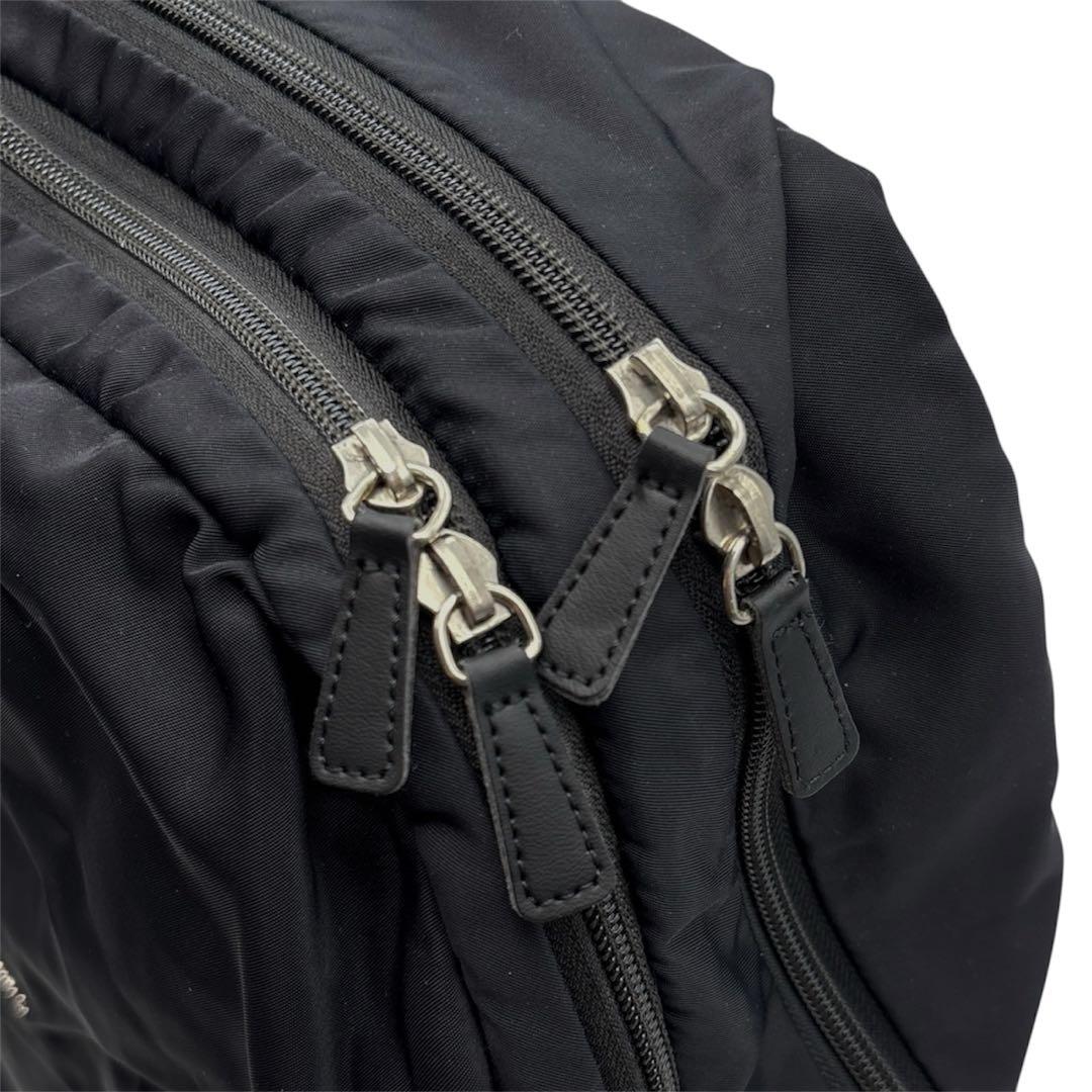 良品◎ アニエスベー A4可 リュック バックパック 男女可 ナイロン 黒