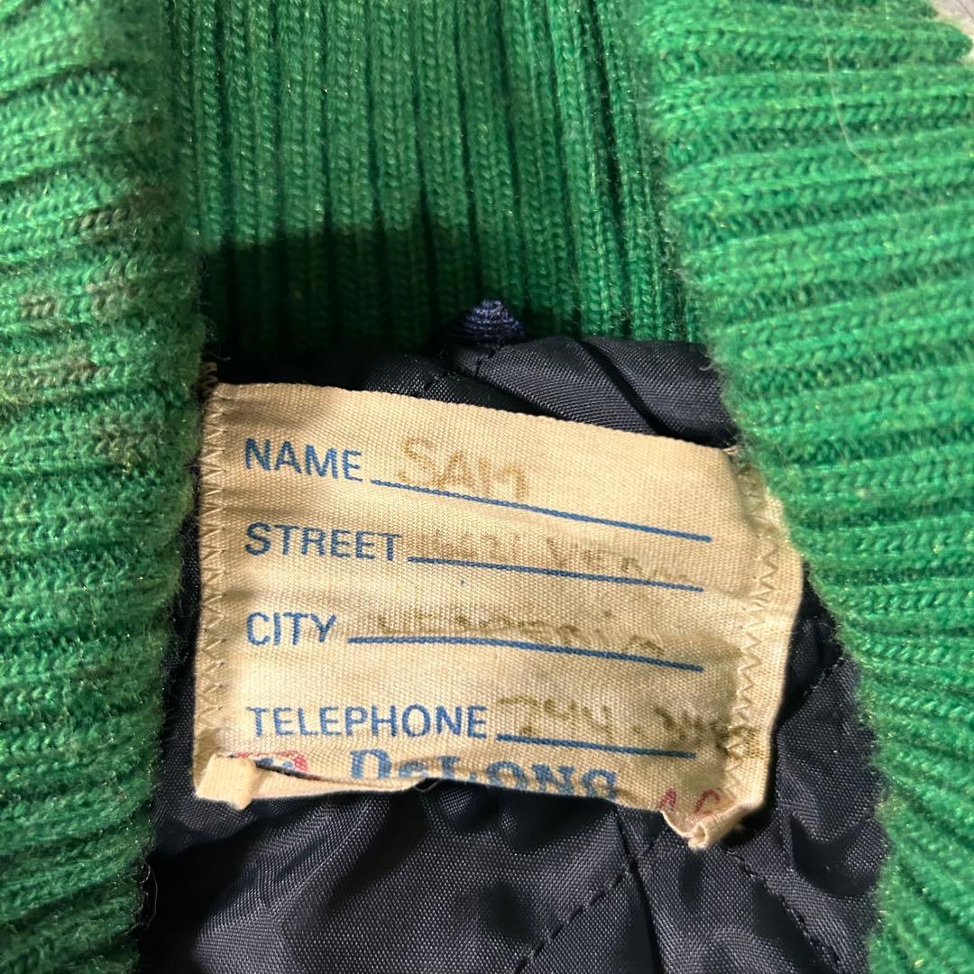 70s 80s ヴィンテージDeLONG デロング スタジャン レザー切替　46