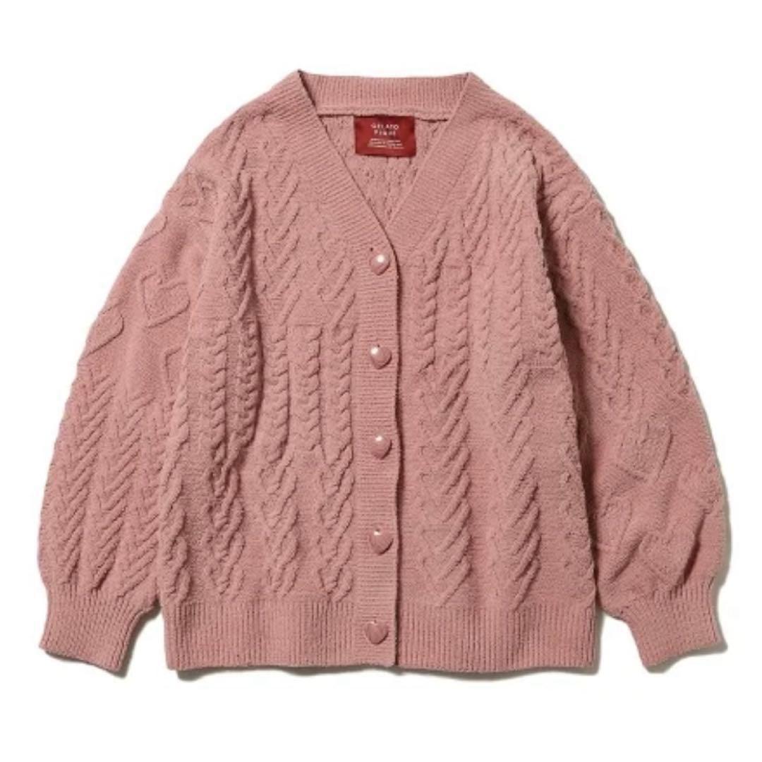 gelato pique スフレハートアランカーディガン ピンク - メルカリ