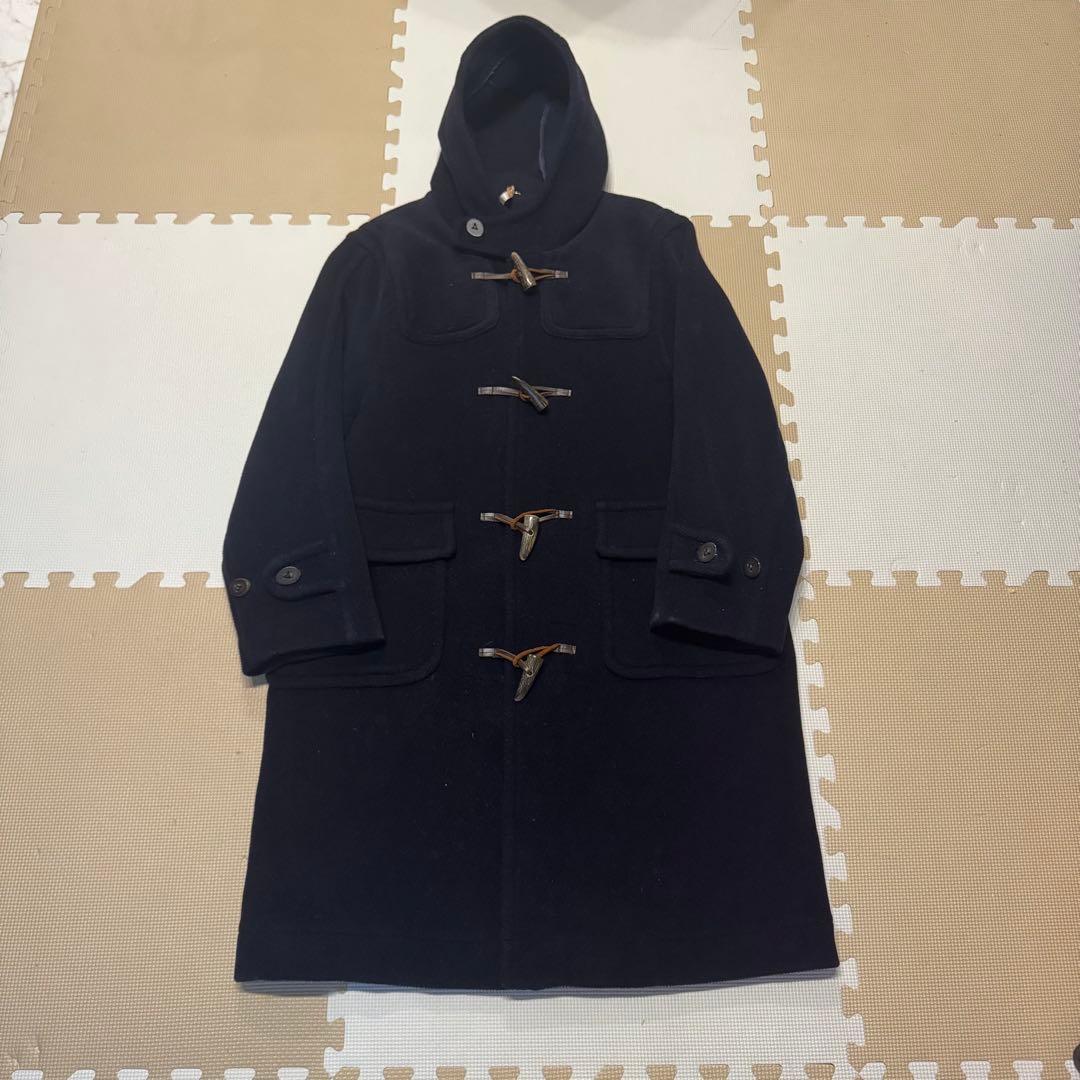 MoorBrook製生地】ダッフルコート ヘリンボーン ネイビー 英国製 L