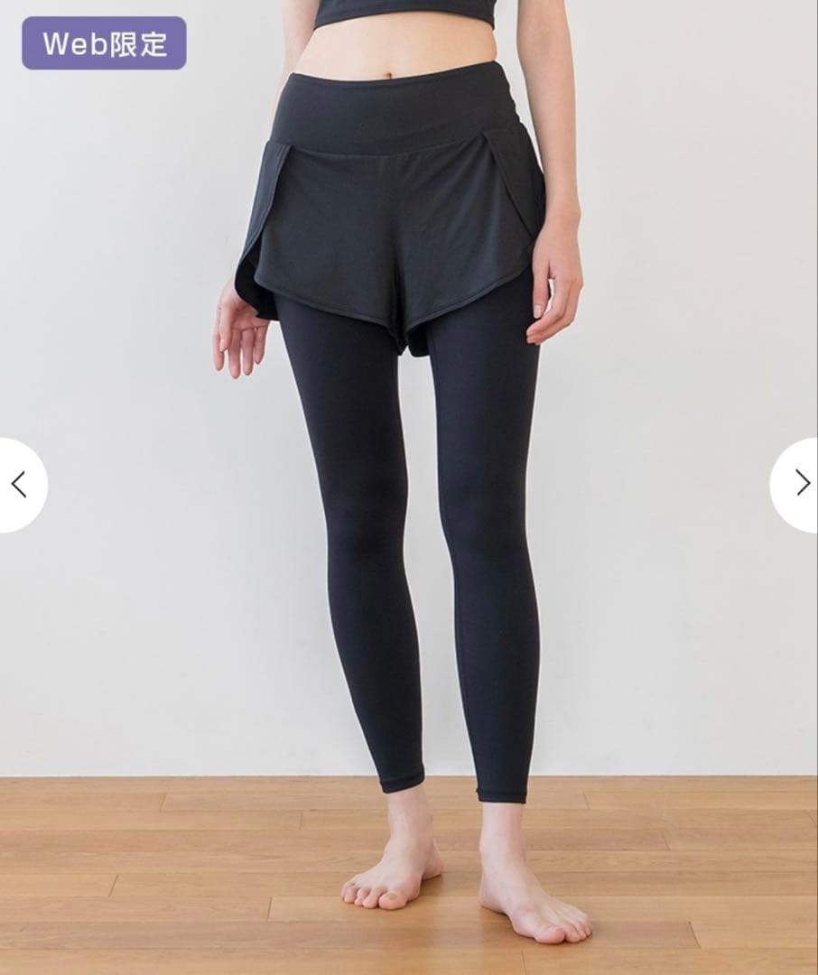 SUKALA】LAVA ショートパンツ付きレギンス （M ブラック）