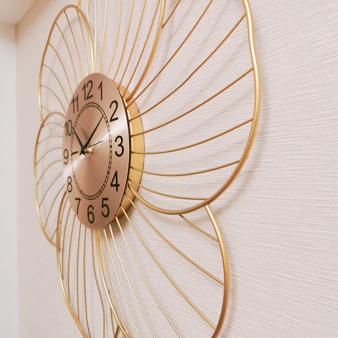✨ 大きめ壁掛け時計モダン おしゃれ 静音 インテリアデザイン時計 新居祝い✨