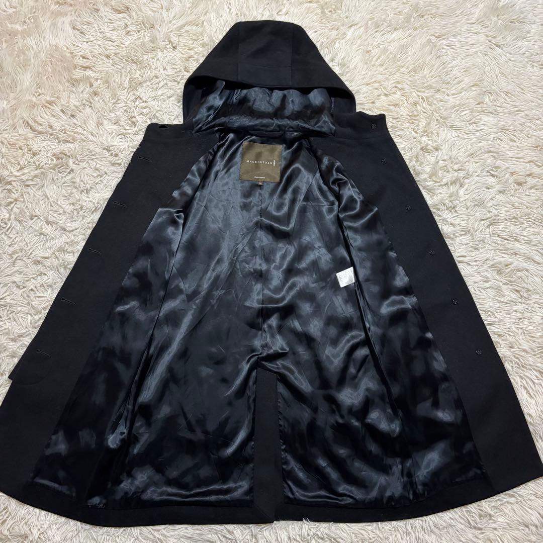 マッキントッシュ フーデッドウールモッサコート Aラインロング丈 柔らかい生地感