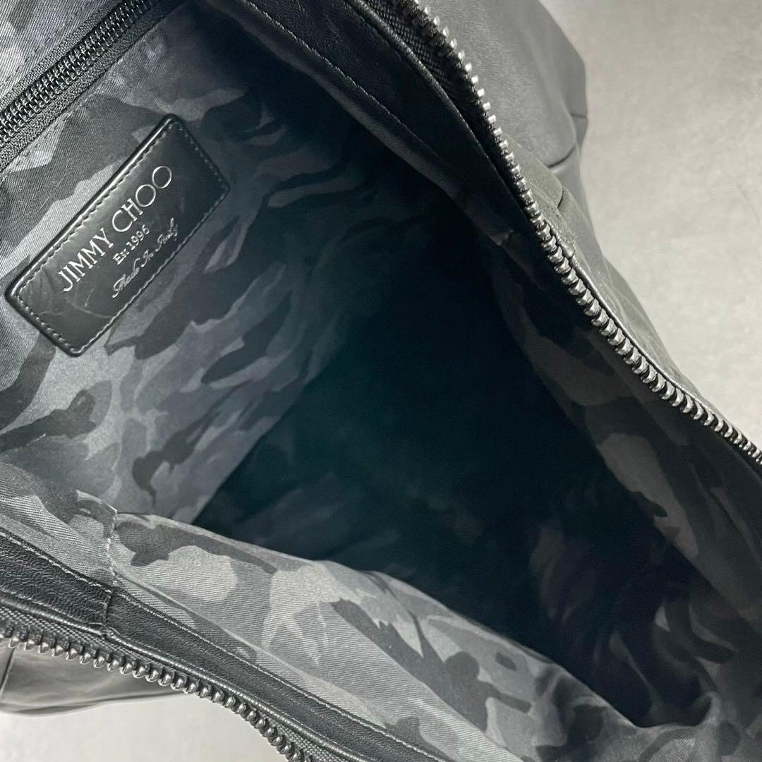 美品★ジミーチュウ フィッツロイ リュック スタースタッズ レザー 黒