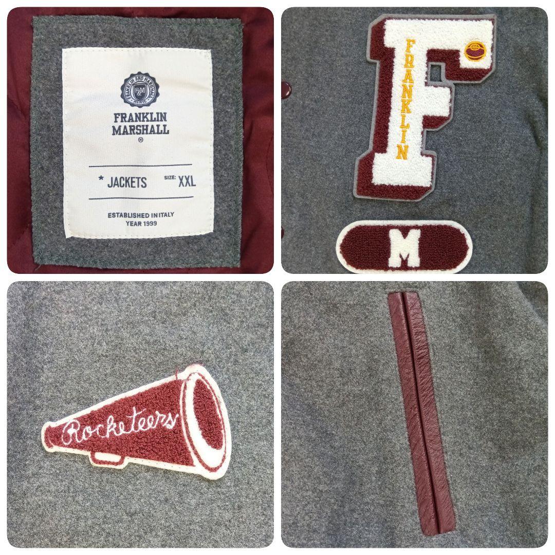 3L 新品タグ付き✨ フランクリンマーシャル スタジャン デカワッペン レザー