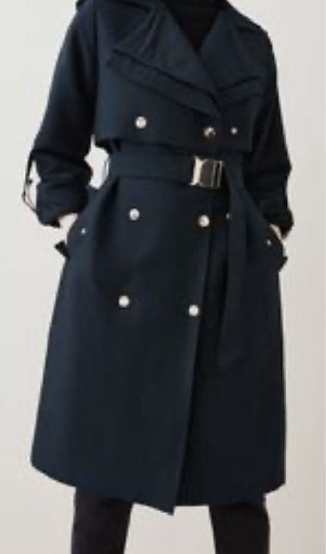 【新品】タグ付きKaren Millen ブラックコート　ゴールドボタン