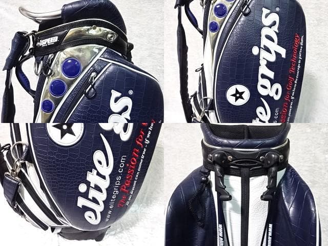 美品 エリートグリップ スタンド キャディバッグ ネイビー 限定品 elite