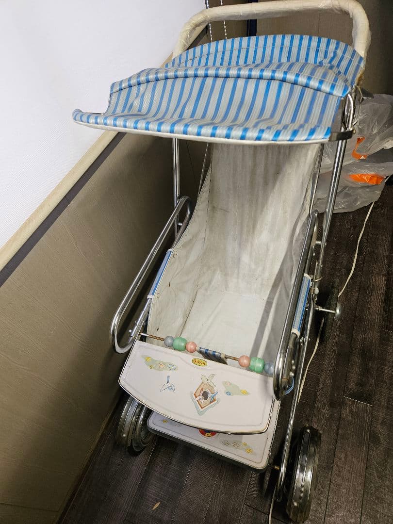 ベビーカー 昭和レトロ 東京 TOKYO さつき号 青 ブリキ