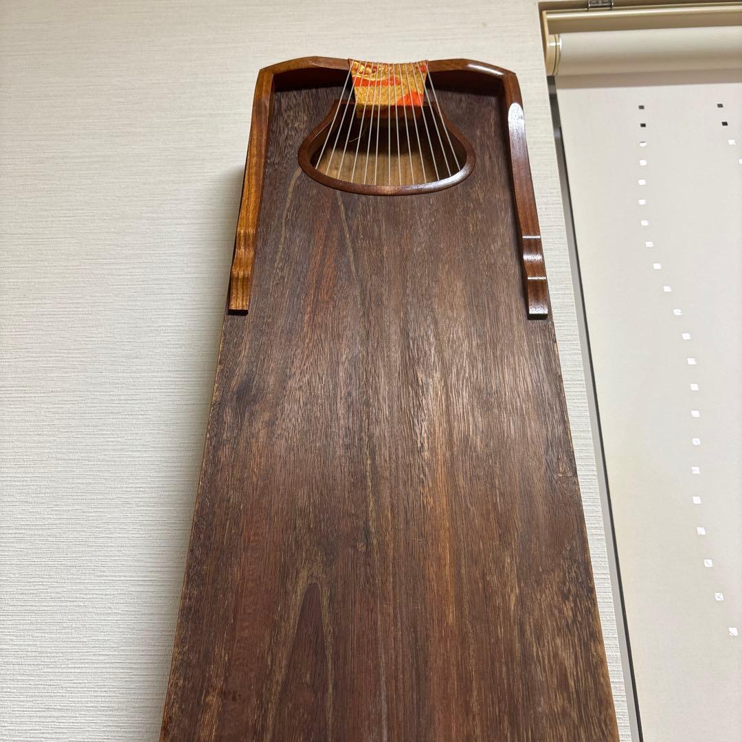 美品　生田流　筝 13弦オレンジ飾り　琴柱付き　鶴の絵　ヴィンテージ引き取りのみ