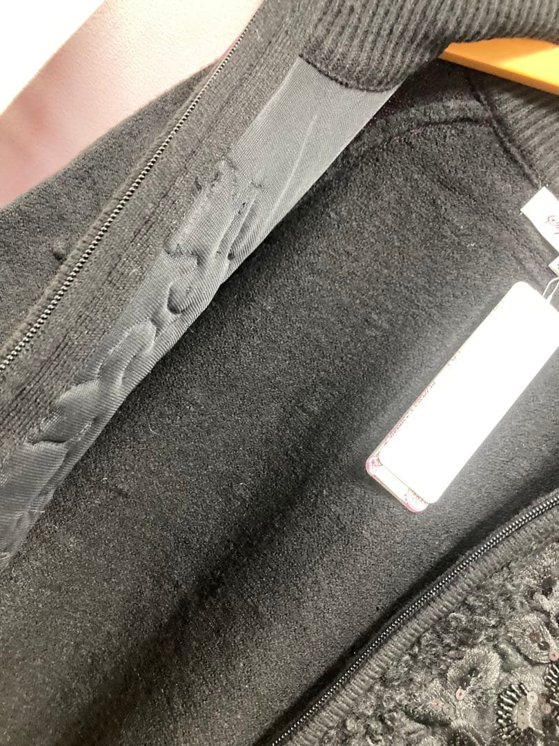 ♡スパンコールボアニット×ボッブル編ニットジャケット