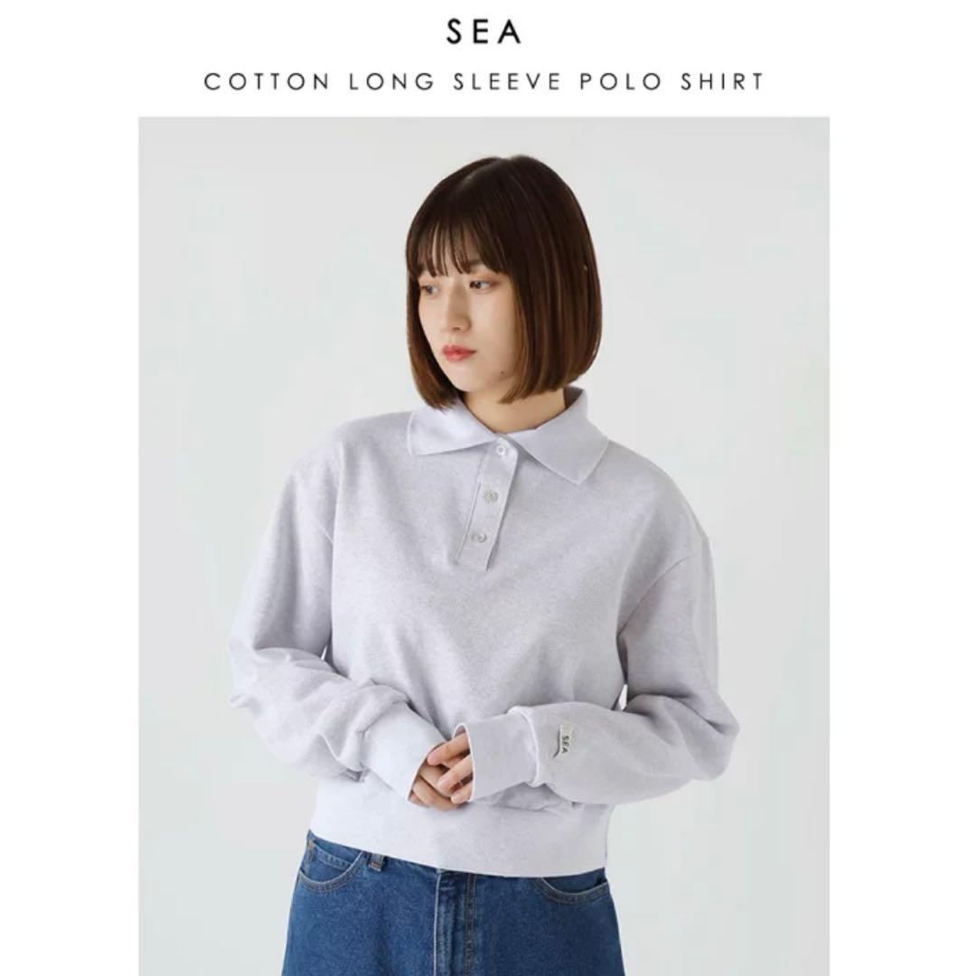 SEA シー　コットン　スリーブ　ポロシャツ　長袖　新品未使用 SEA｜コットン ロング スリーブ ポロシャツ 長袖 110706015-mn - Piu