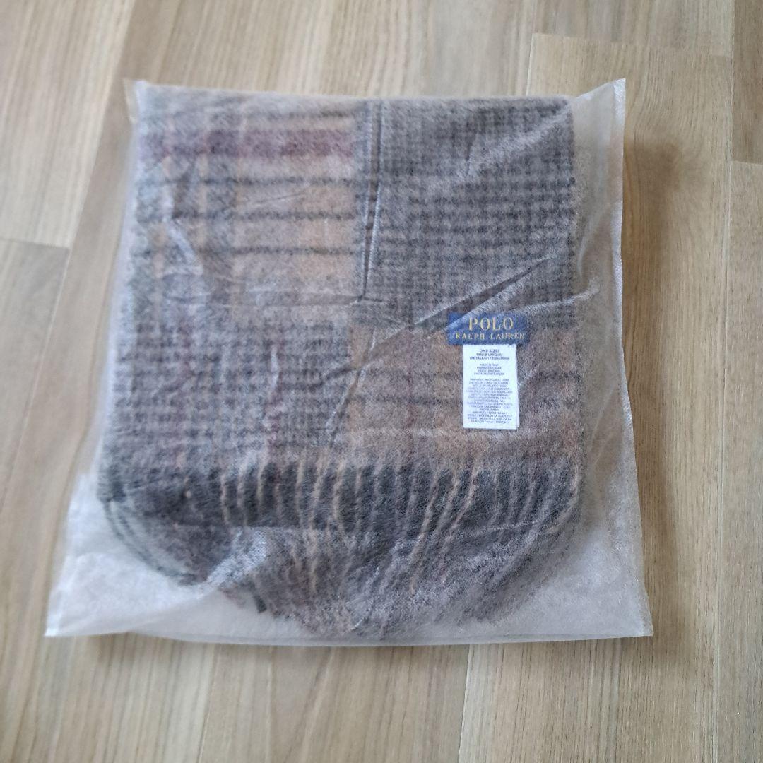 POLO RALPH LAURENパッチワークチェックウールブレンド マフラー