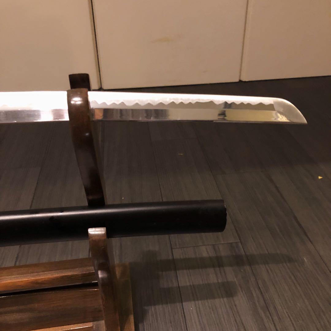 高級模造刀　居合刀　優波紋　黒拵え　太刀