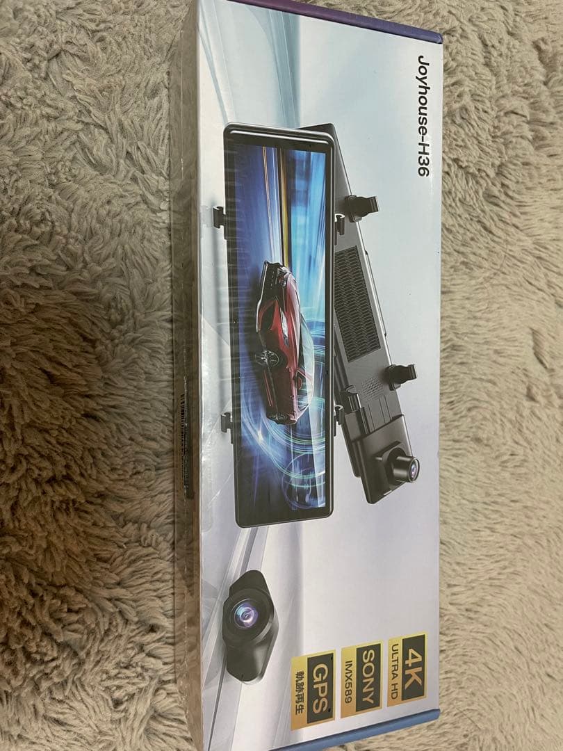 【新品未開封】ドライブレコーダー ミラー型 前後カメラ 12インチ超大画面 4K