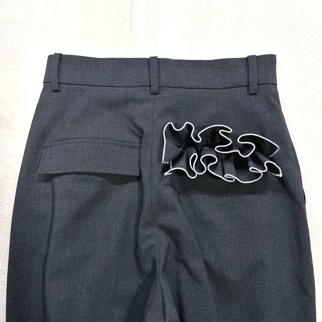 極美品 トレフルプラスワン ポケットフリルパンツ ダークグレー trefle+1