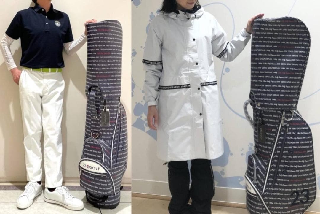 未使用 23区 GOLF ゴルフ ロゴ総柄 キャディバッグ 9型 ユニセックス