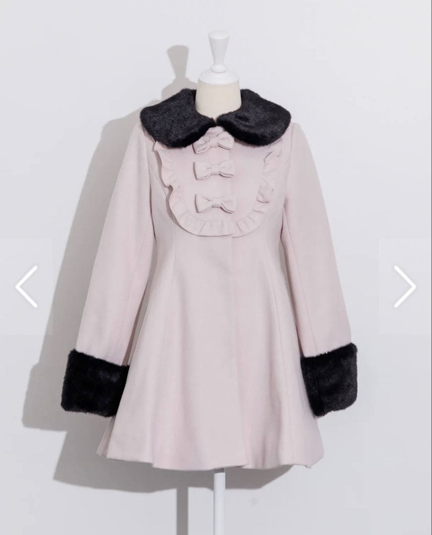 piumピウム　ヨークフリルリボンドーリーコート