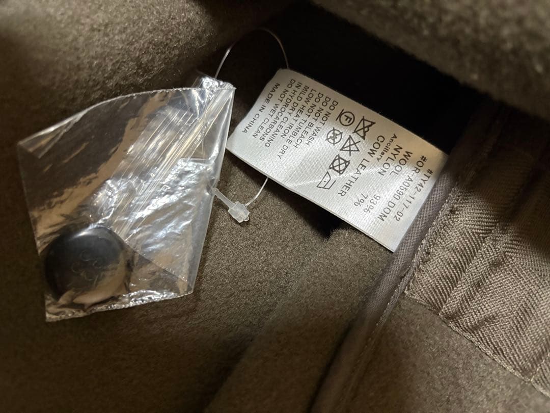 【完売品】オーシバル　ダブルメルトン カラーレス ダッフルコート