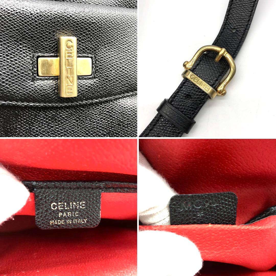 ✨美品✨セリーヌ リュック バックパック ターンロック ゴールド金具 レザー 黒