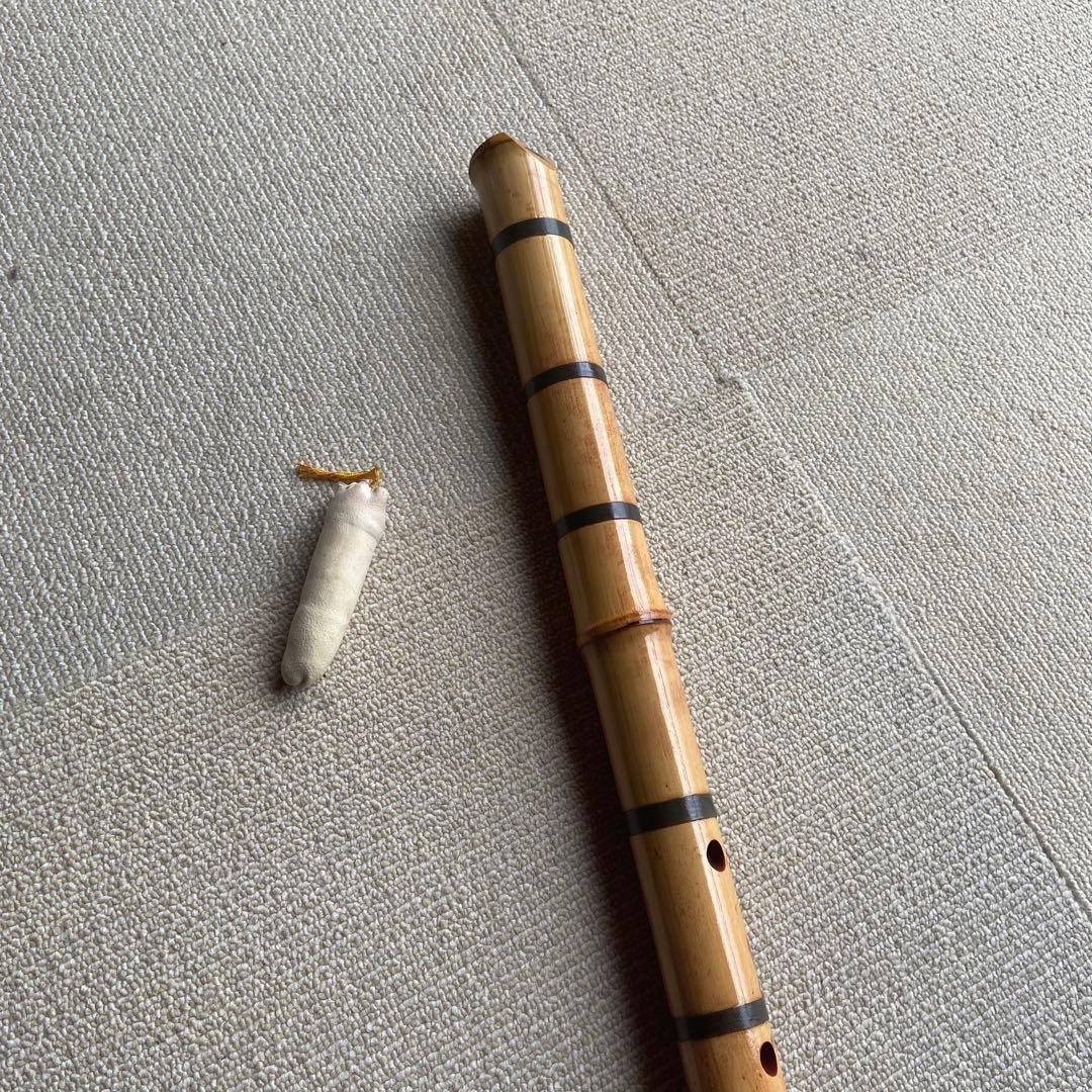 219 尺八本体 ニ尺一寸管　珍しい地無し延管　竹製 5音孔