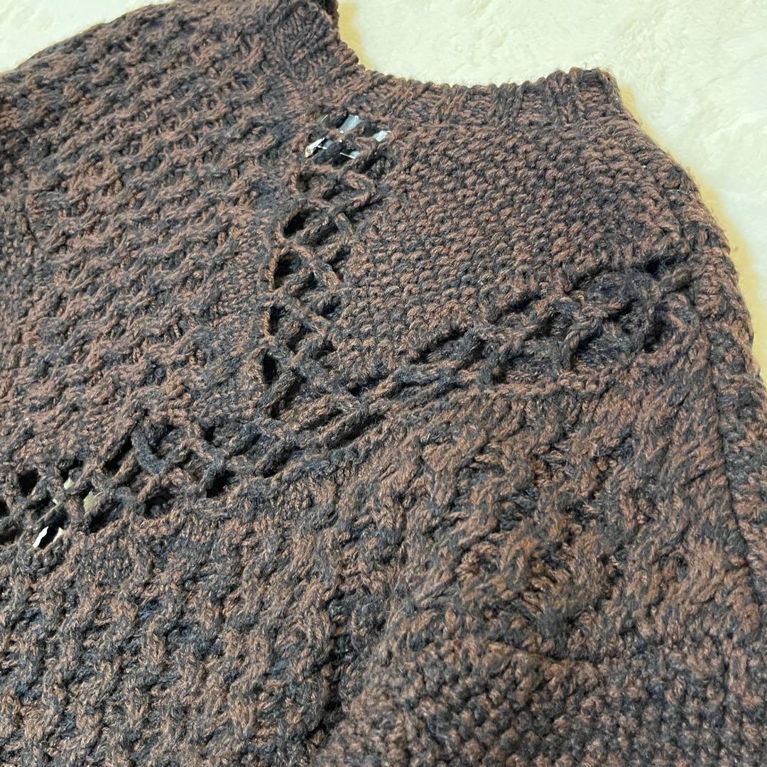 Jieda ジエダ Mix Cable Knit ウール ブラウン シアー - メルカリ