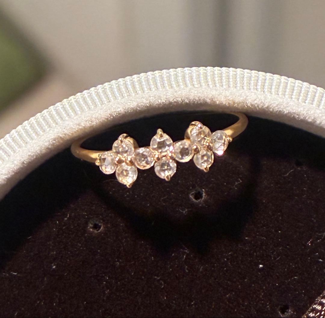 オレフィーチェ　ローズカットダイヤ　グロリア　リング　k18イエローゴールド