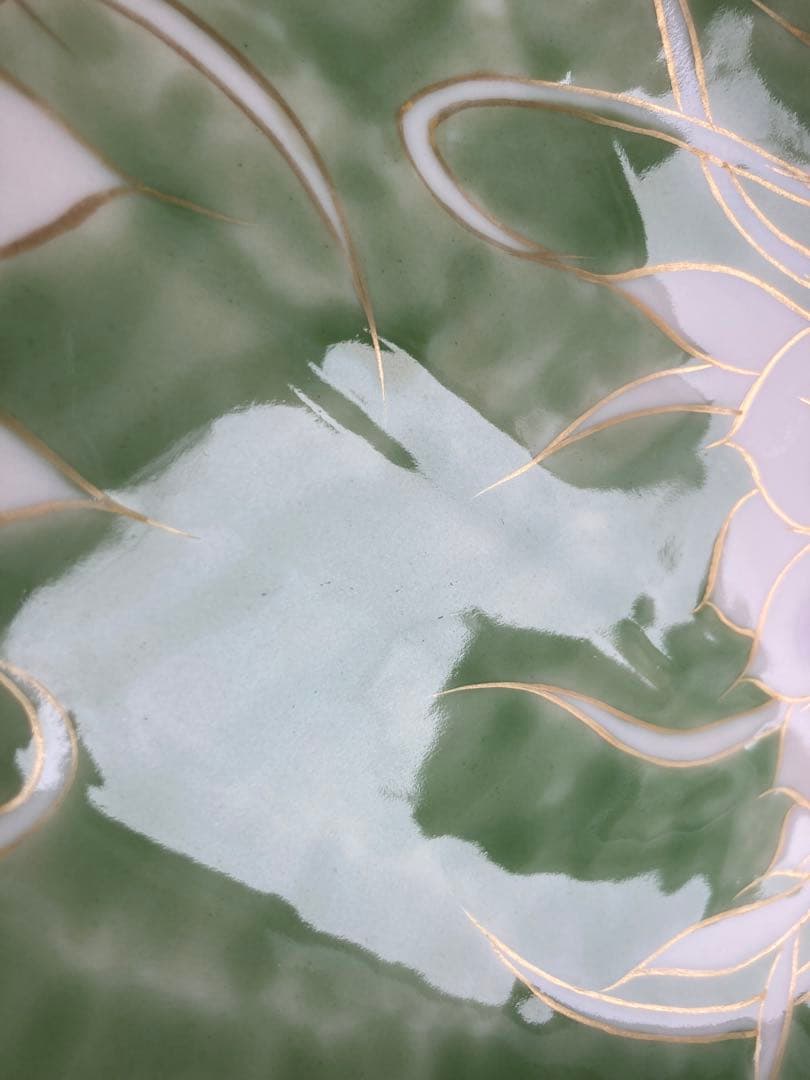 京焼　陶葊　陶あん　月下美人　舟型皿　舟形大皿