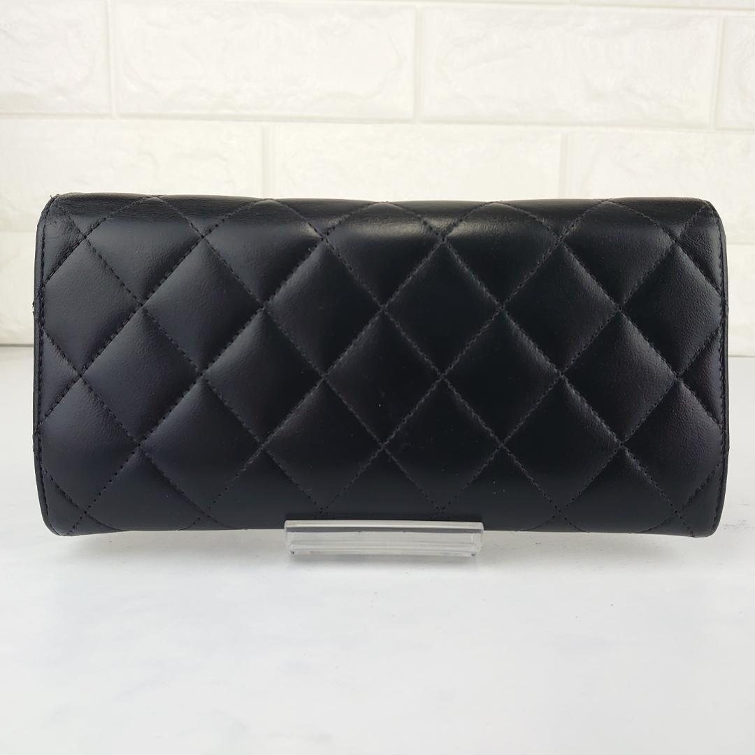 【美品】シャネル　マトラッセ　フラップ長財布　ラムスキン　1208