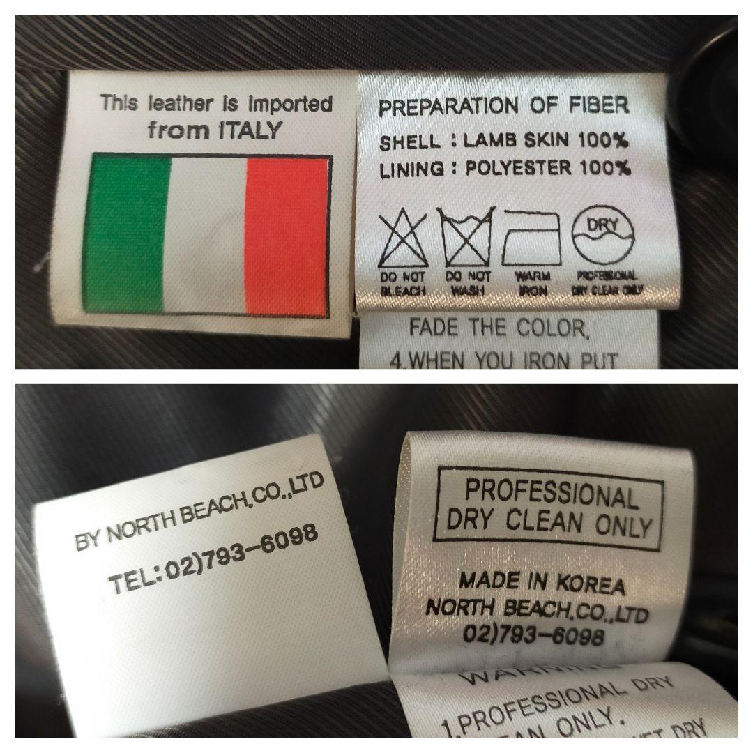 美品　XLサイズ　羊革　オールレザーロングコート　NORTH BEACH