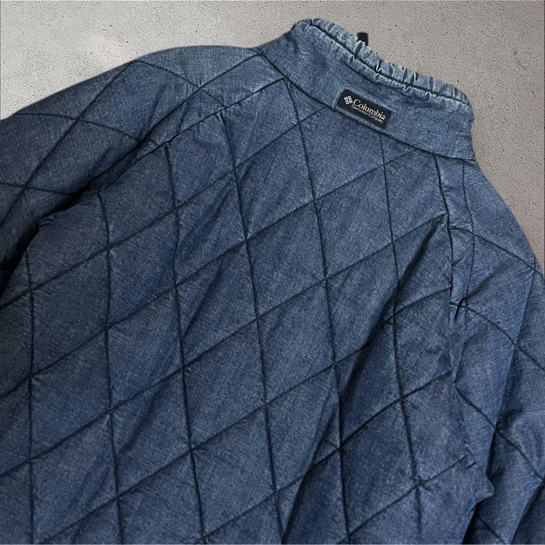 Columbia puffer jacket デニム　キルティング　ダイヤ