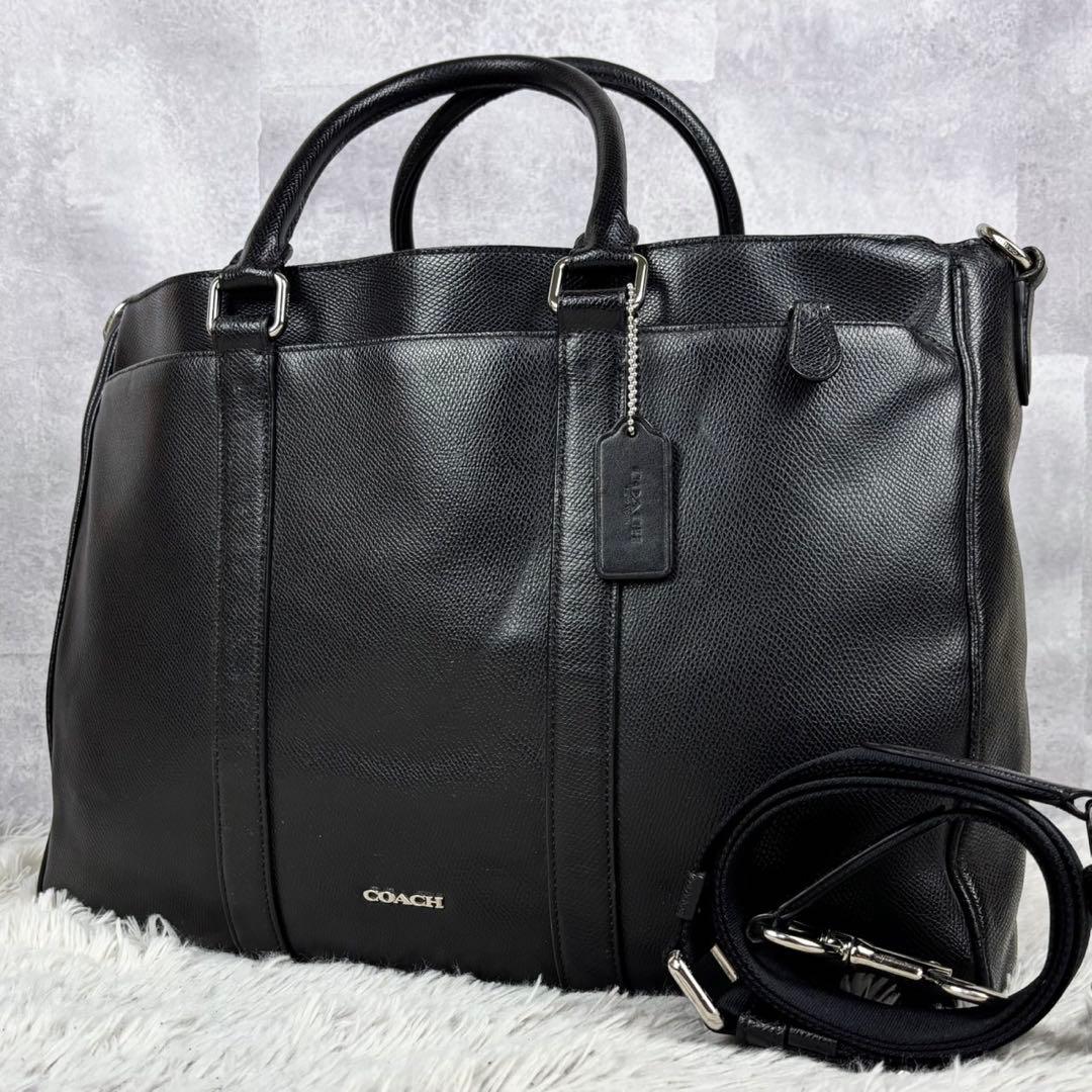 A4可 美品 コーチ レザー 2WAY ビジネスバッグ メトロポリタン