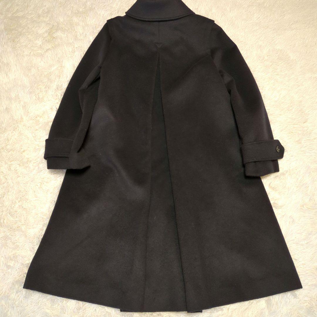 極美品　コントワー・デ・コトニエ　カシミヤ混ウールロングコート　ブラック