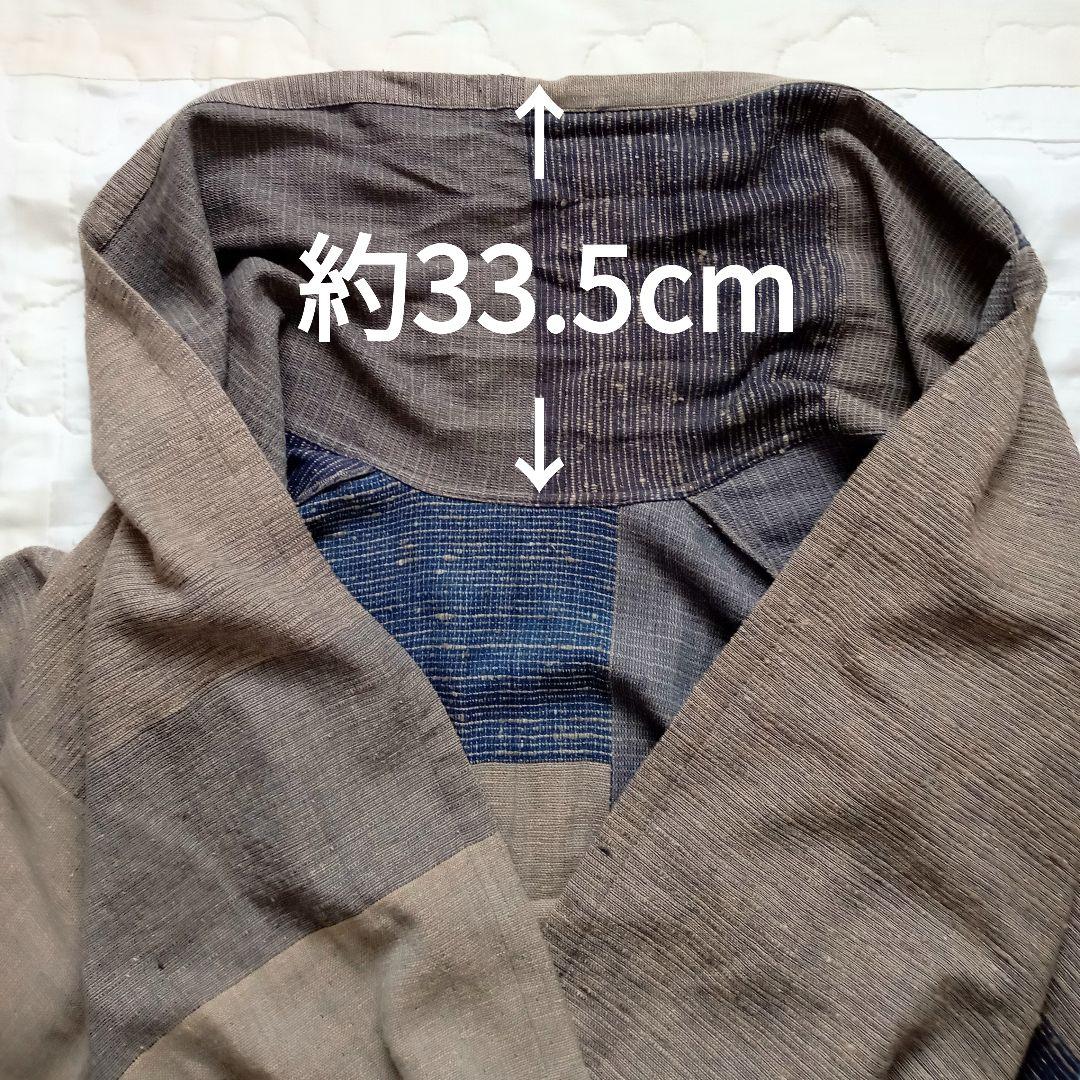 真木テキスタイル 手紡ぎ 手織り 藍染 コート 配色 羽織もの