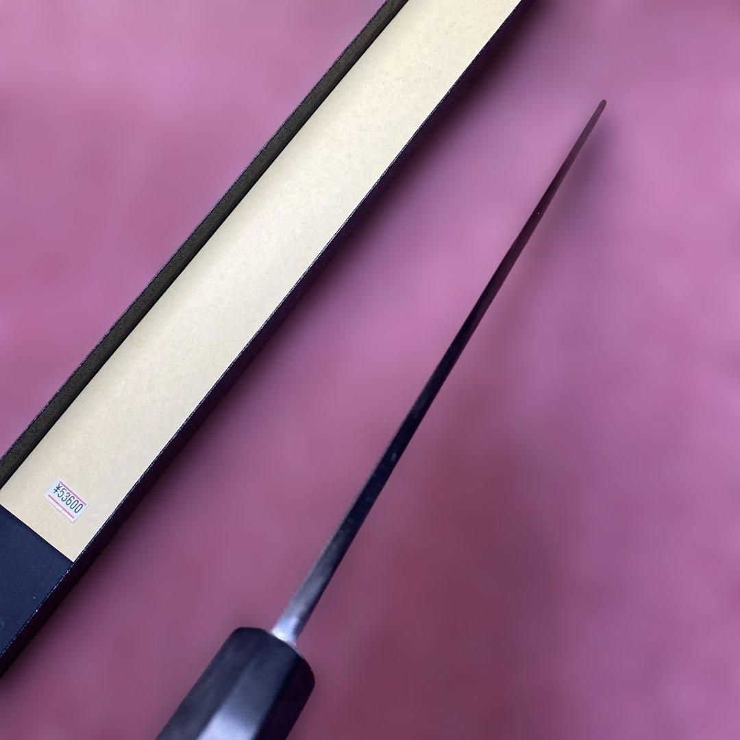 青二鋼 勘所切付柳刃包丁 360㎜ 尺2寸 - メルカリ