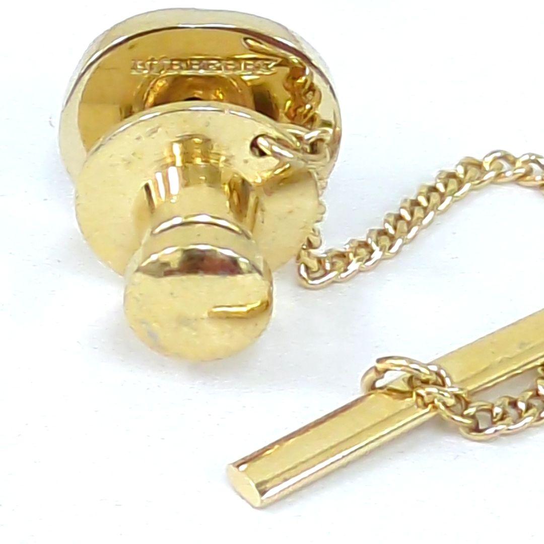 バーバリー 騎士 ネクタイピン カフリンクス ゴールド シルバー 濃いネイビー