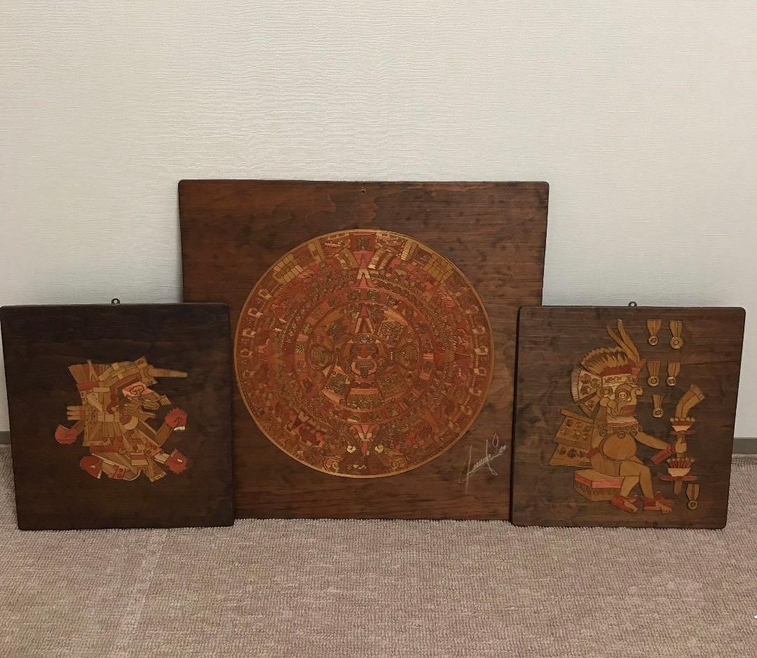 木製のアステカカレンダーの壁掛け 3点セット 民芸品 - メルカリ