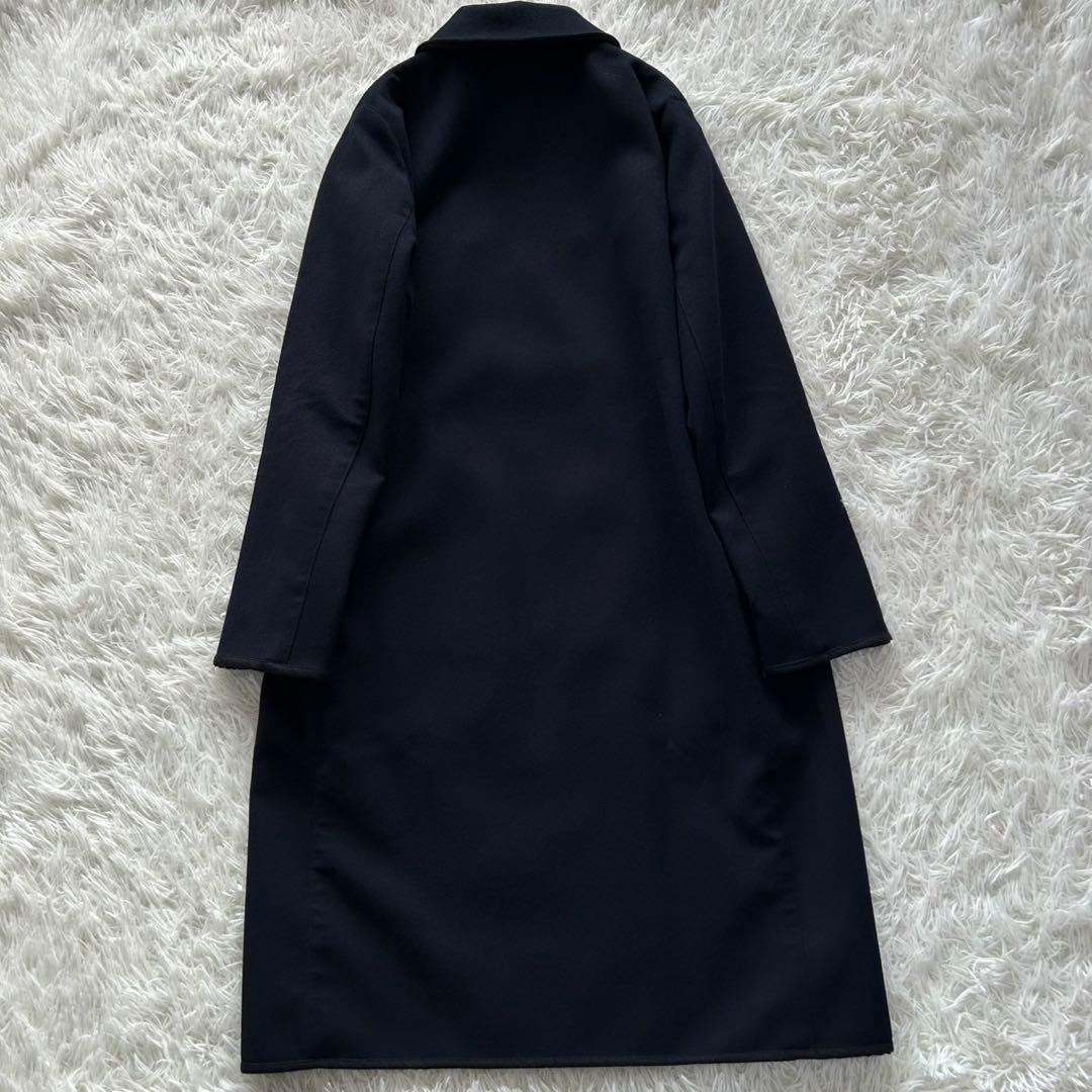 【美品】マッキントッシュ　ダブル　ロングコート　ウール　ロング丈　ネイビー　M