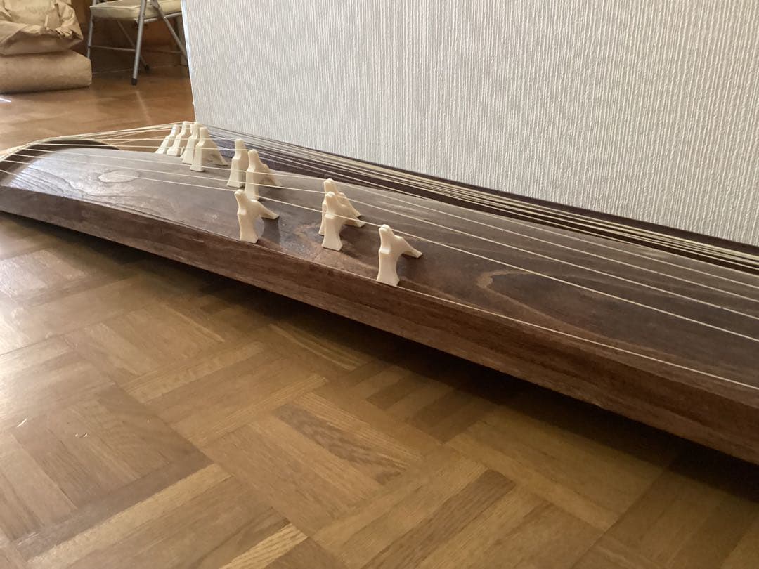 良品】お琴 13弦 すだれ彫り 木製 譜見台 調子笛 爪琴柱・ソフト