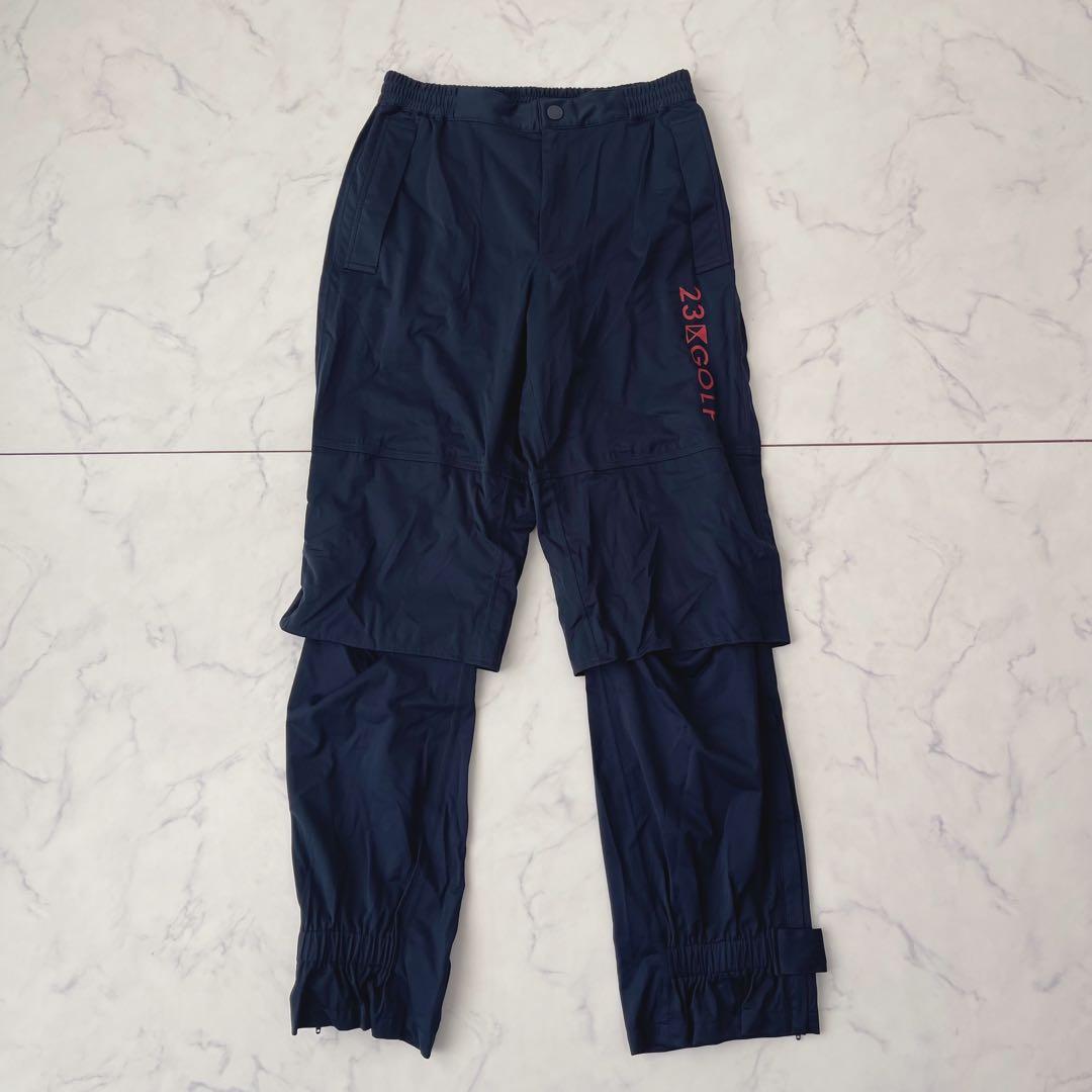 【未使用級】23区ゴルフ レインウェア セットアップ 上下 ネイビー M〜L