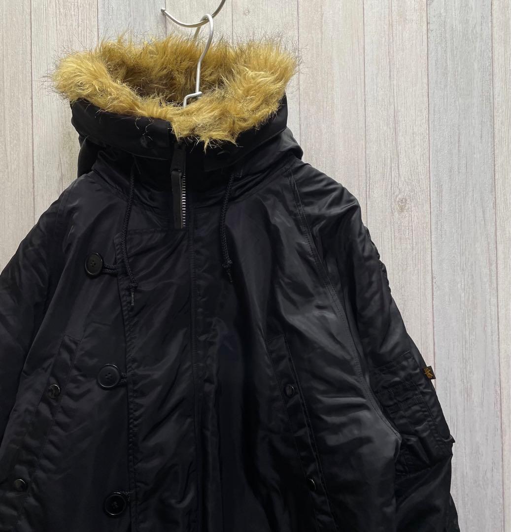 ALPHA INDUSTRIES N-3B モッズコート L ブラック