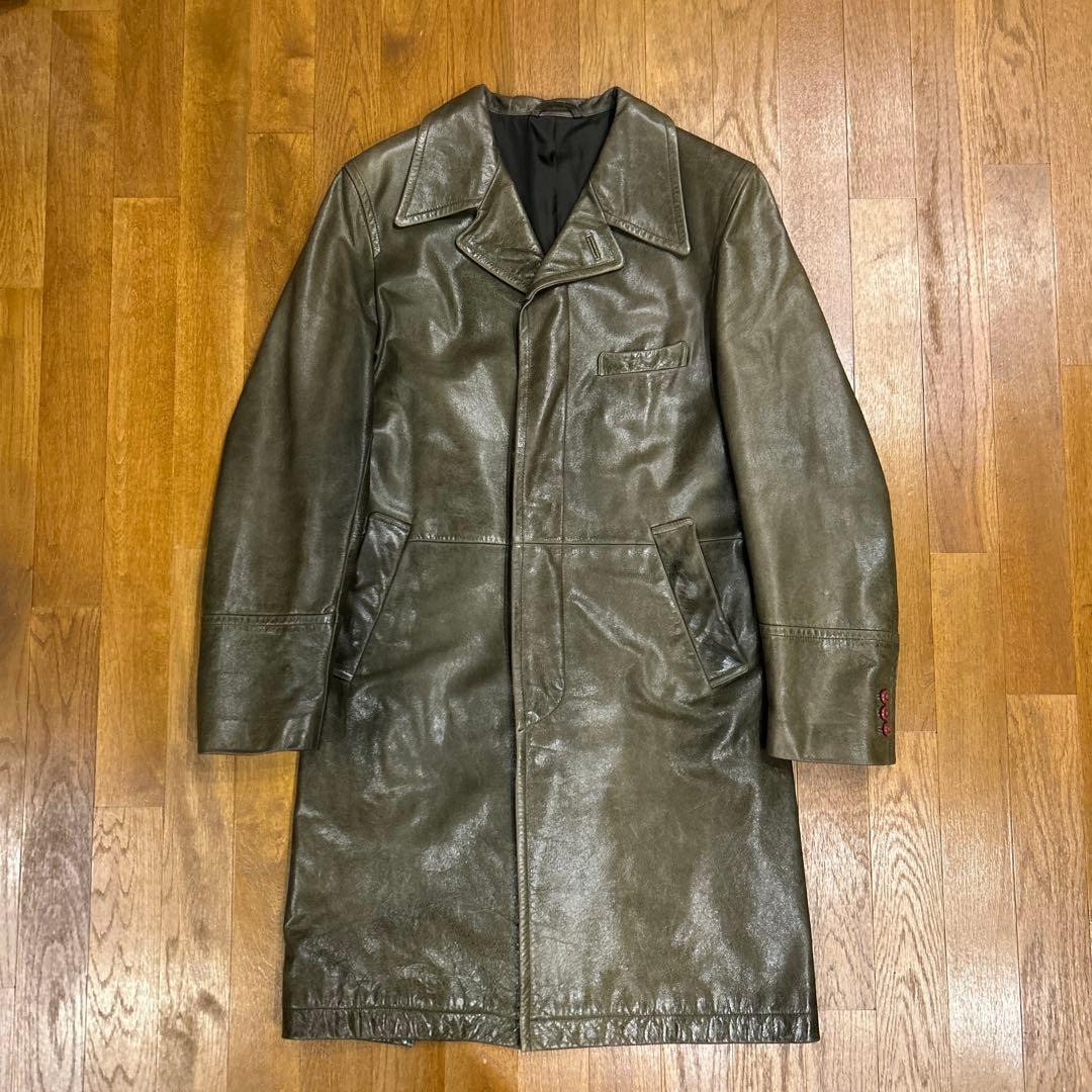 レザーチェスターコート