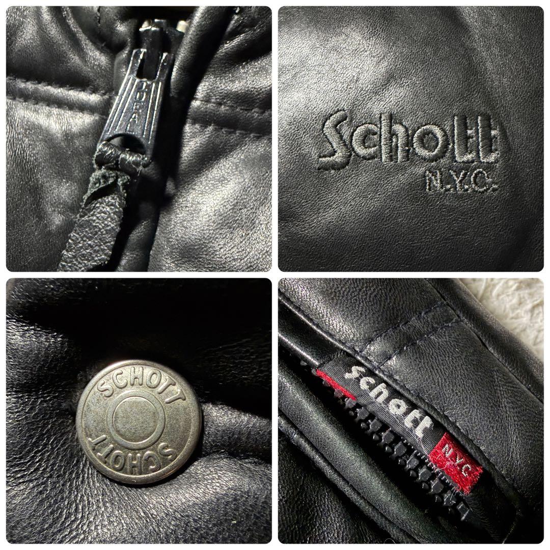 【雰囲気抜群】schott レザー ダウンジャケット　羊革