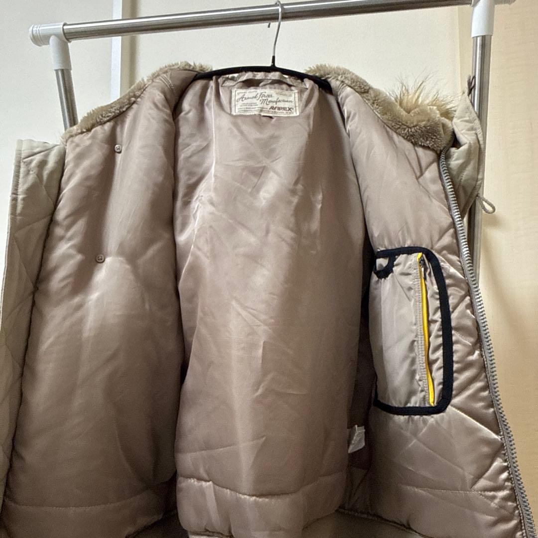 AVIREX N-2B フライトジャケット ベージュ ボア アウター メンズ